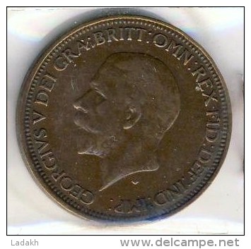 MONNAIE GRANDE BRETAGNE 1/2 PENNY # GEORGE V # 1931 # PETITE TETE - Other & Unclassified