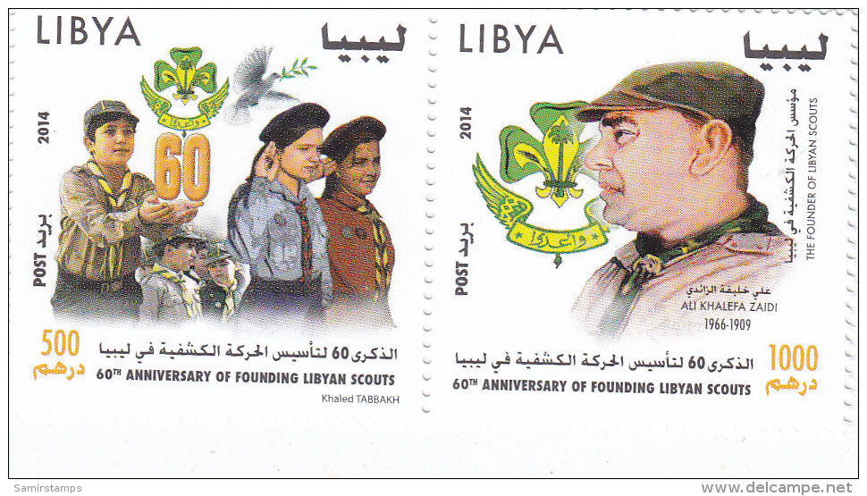 Libya New Issue Scout 2 V.se Tenant,compl.set MNH -60th Ann Libyan Scout- Scarce Topical Issue-SKRILL PAYMENT ONLY - Libya
