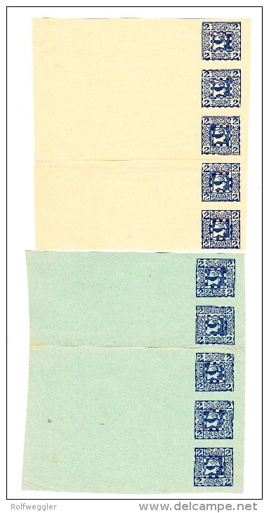 Österreich - 1908 2 H. Merkurkopf Zeitungsmarke Je 5 X A 2 Farben Verschiedenen Probedruck Blättern - Proeven & Herdruk