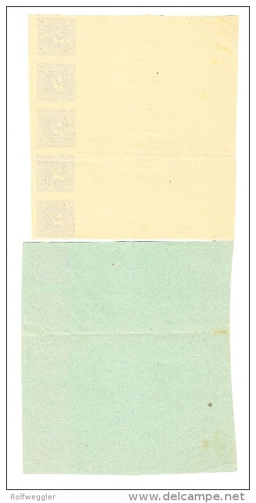 Österreich - 1908 2 H. Merkurkopf Zeitungsmarke Je 5 X A 2 Farben Verschiedenen Probedruck Blättern - Proofs & Reprints