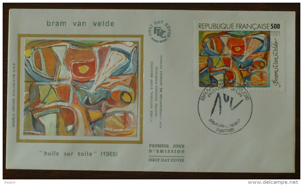 FDC 1987 - YT N°2473 - BRAM VAN VELDE - PARIS - 1980-1989