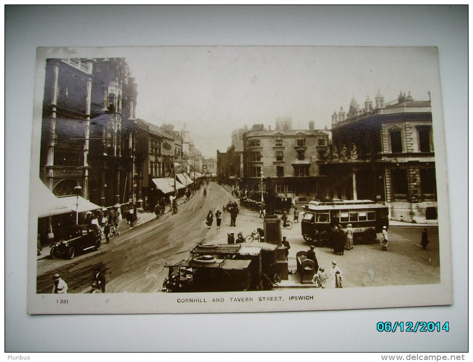 CORNHILL AND TAVERN STREET ,  IPSWICH  , OLD POSTCARD , 0 - Ipswich