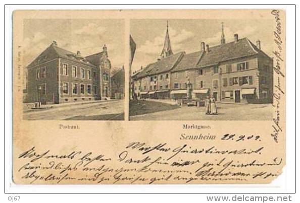 Sennheim 1902 -  Postamt Und Marktgasse - Cernay