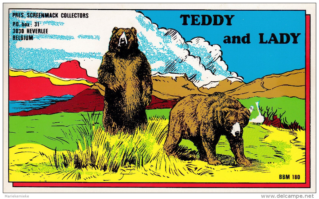 QSL COLLECTOR CARD BBM # 180 " TEDDY & LADY  " HEVERLEE - BELGIUM - Autres & Non Classés
