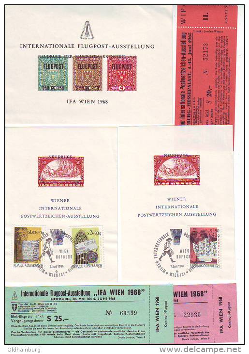 1109p: Stamp Exhibitions In Austria 1965 & 1968, Lot Of 3 Private Blocks - Collections
