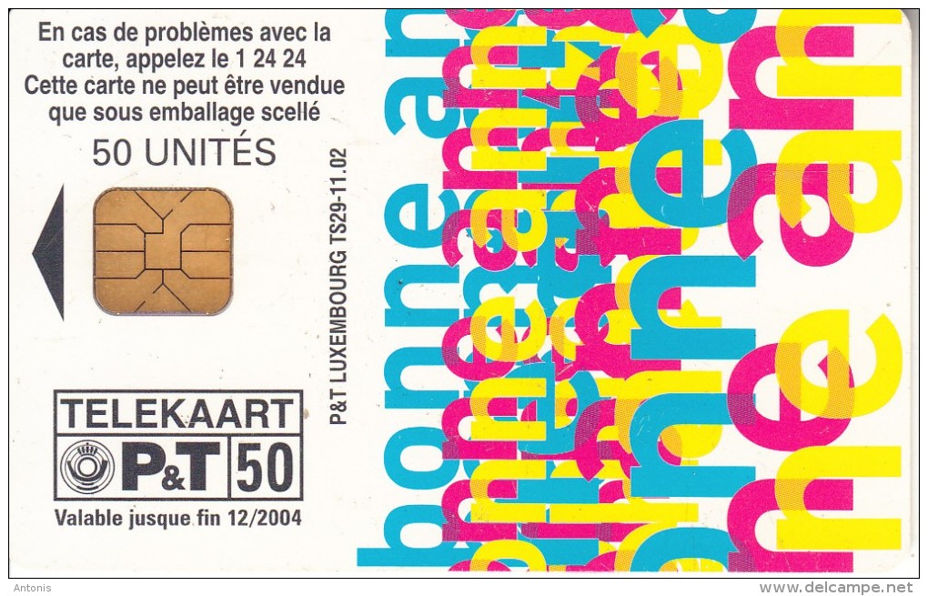 LUXEMBOURG -  Happy New Year 2003(TS 29), 11/02, Used - Luxembourg