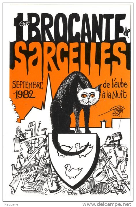 QUENTIN  -  SARCELLES  1ere BROCANTE 1982  CHAT - Quentin