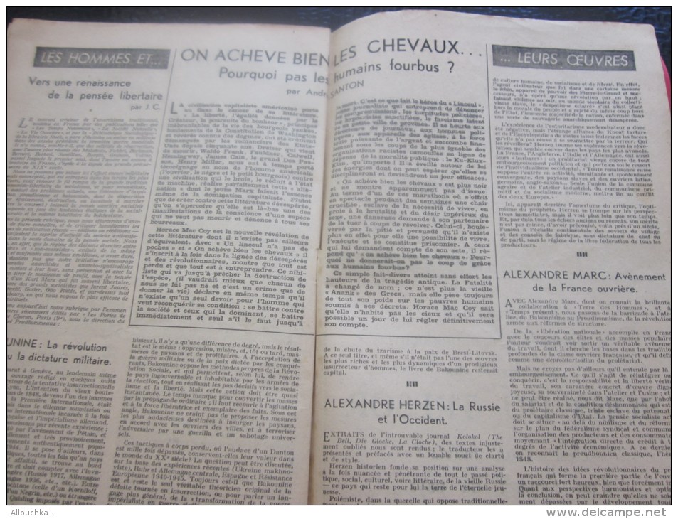 revue "MASSES" socialisme et liberté déc 1946 voir les différents titres illustration la paix sans rameaux mensuel N°6