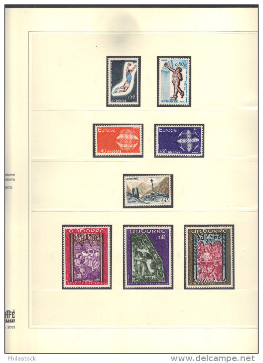 ANDORRE collection compléte 1961 à 1994  **  + blocs, PA, taxes, carnets, etc...