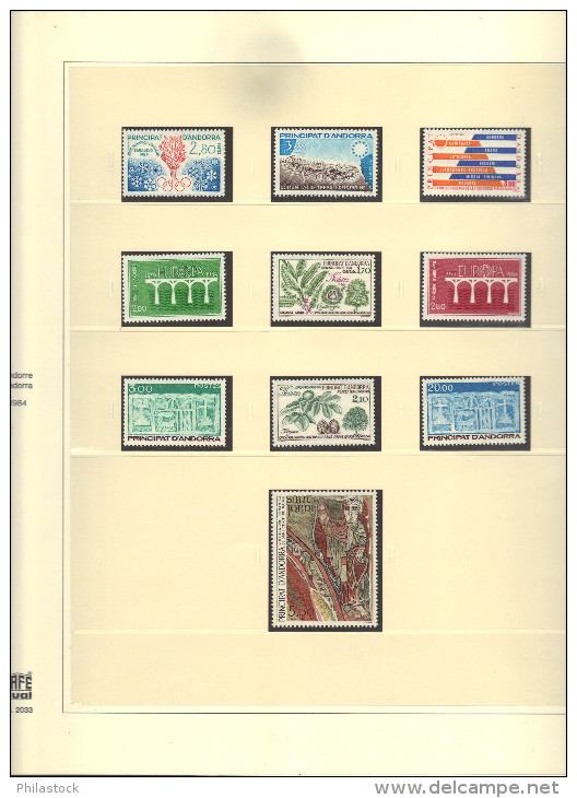 ANDORRE collection compléte 1961 à 1994  **  + blocs, PA, taxes, carnets, etc...