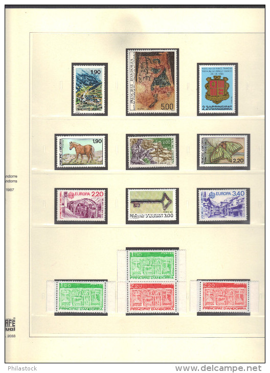 ANDORRE collection compléte 1961 à 1994  **  + blocs, PA, taxes, carnets, etc...