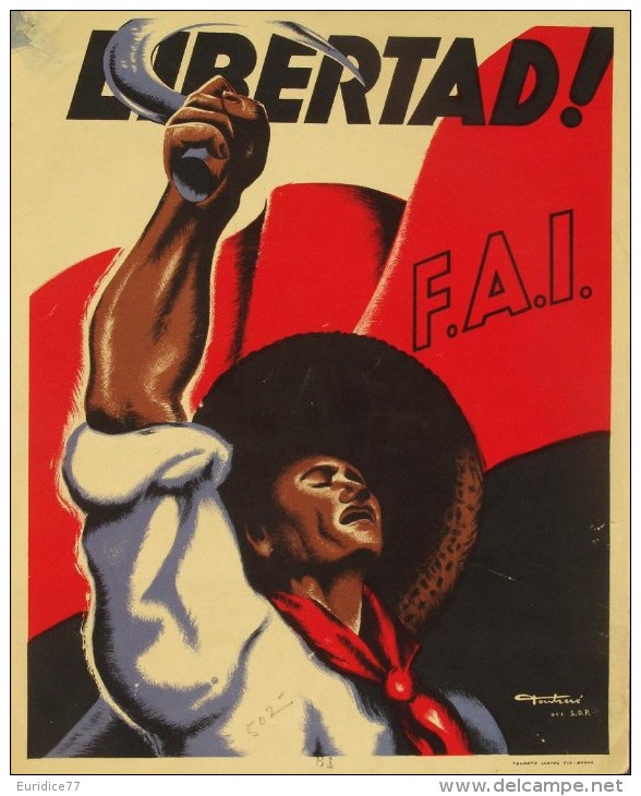 Cartel Affiche Poster Guerra Civil Española 20x13 Cm. Aprox. REPRODUCTION - Patrióticos