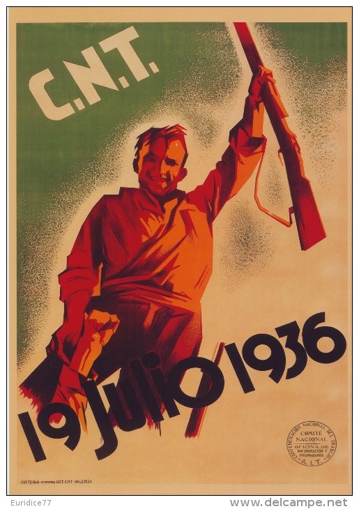 Cartel Affiche Poster Guerra Civil Española 20x13 Cm. Aprox. REPRODUCTION - Patriotiques