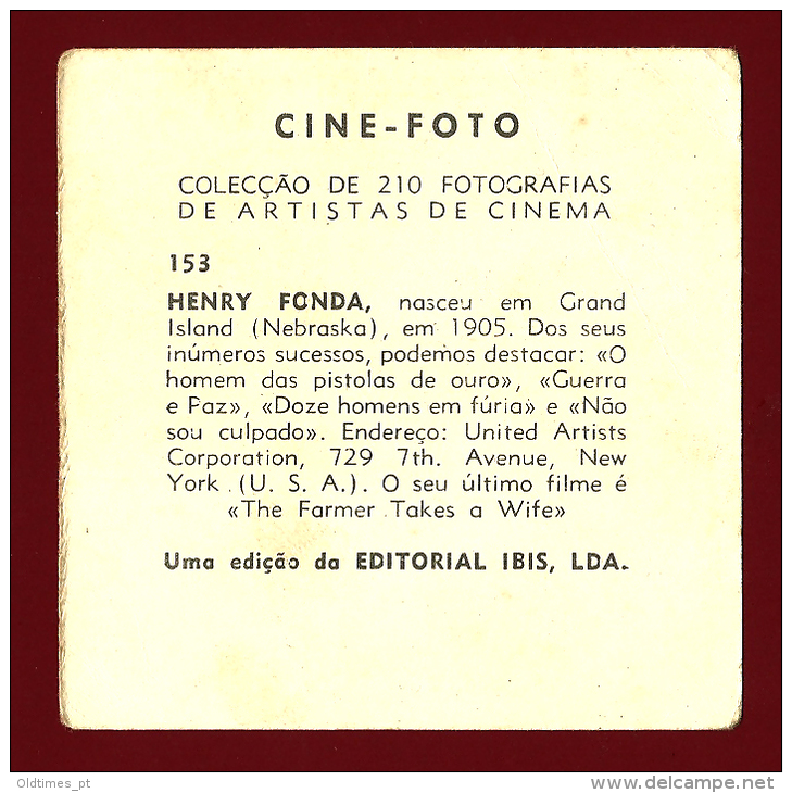 CINE-FOTO - MOVIE ARTISTS - HENRY FONDA - 1950 OLD PRINT - Verzamelingen