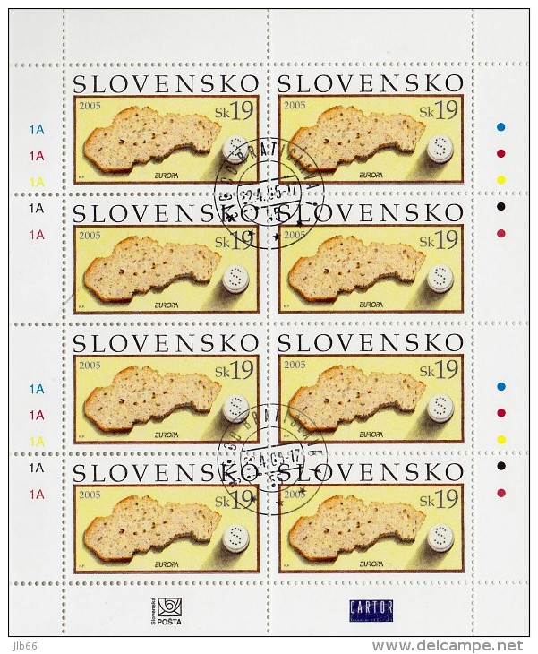 Bloc De 8 Timbres Europa 2005 Oblitéré YT 444 Pain Et Sel / Sheet Europa 2005 Used Mi 512 - Usati