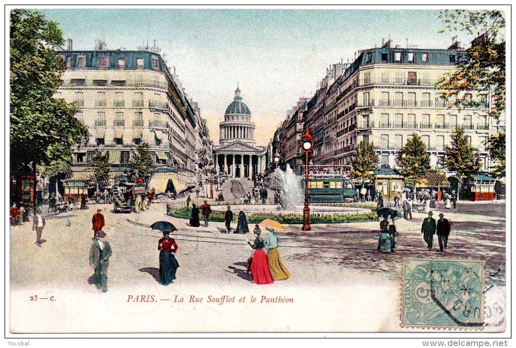 CP, 75, PARIS, La Rue Soufflet Et Le Panthéon, Voyagé - Pantheon