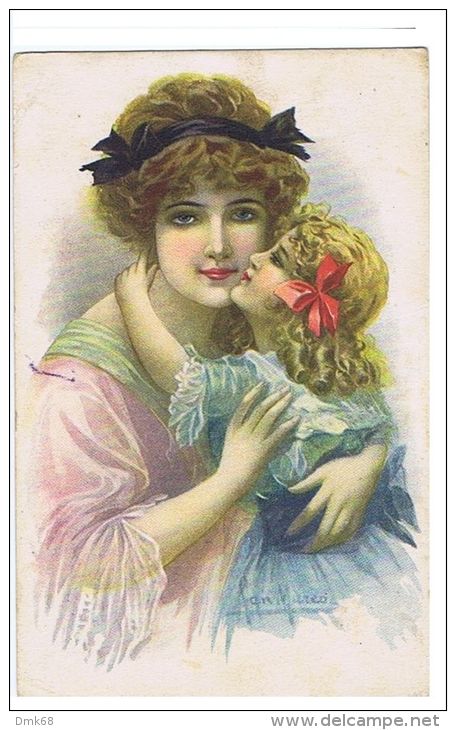 SAN MARCO - ART DECO POSTCARD 1920s - MOTHER &amp; DAUGHTER - - Autres & Non Classés