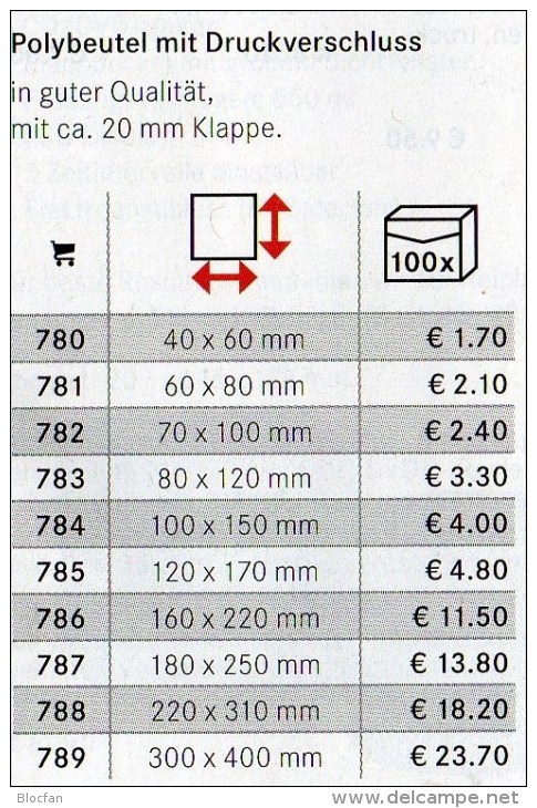 Große Hüllen #783 100 Polybeutel Mit Verschluß Neu 3€ Schutz/Einsortieren Lindner 80x120mm For Stamps Too Coins Of World - Sobres Transparentes