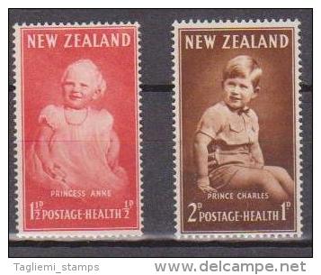 New Zealand, 1952, Health, SG 710 - 711, 1 1/2 D Unused, No Gum, 2 D Mint Hinged - Nuevos