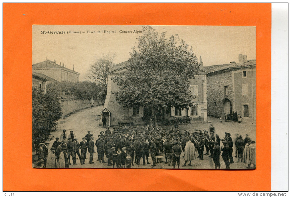 SAINT GERVAIS   1916   PLACE DE L HOPITAL CONCERT ALPIN     CIRC  OUI  EDIT - Autres & Non Classés