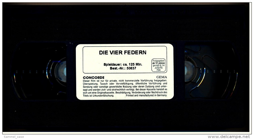 VHS Video  -  Die Vier Federn  -  Mit : Heath Ledger, Wes Bentley, Kate Hudson  -  Von 2002 - Drama