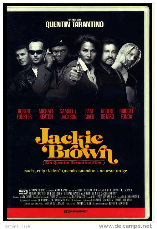 VHS Video  -  Jackie Brown  -  Mit :  Samuel L. Jackson, Robert De Niro, Pam Grier, Michael Keaton  -  Von 1998 - Krimis & Thriller