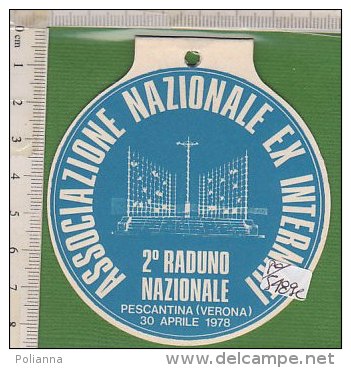 PO5489C# TARGHETTA ASSOCIAZIONE NAZIONALE EX INTERNATI 2° RADUNO NAZIONALE PESCANTINA (VERONA) 1978 - Altri & Non Classificati