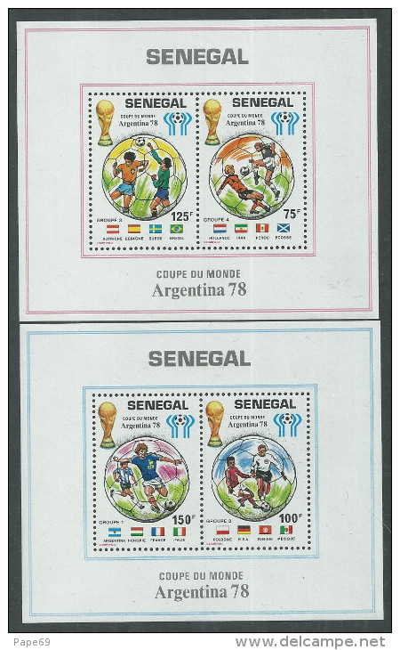 Sénégal B. F. N° 15 / 16 XX "Argentina ´78", Coupe Du Monde De Football, Les 2  Blocs Sans Charnière, TB - Senegal (1960-...)