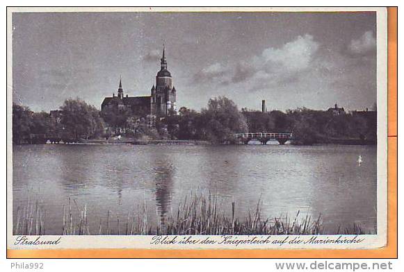 Germany 1941 Y Traveled Postcard Stralsund St. Mary's Church - Stralsund