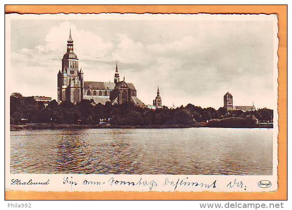 Germany 1941 Y Traveled Postcard Stralsund St. Mary´s Church View - Stralsund