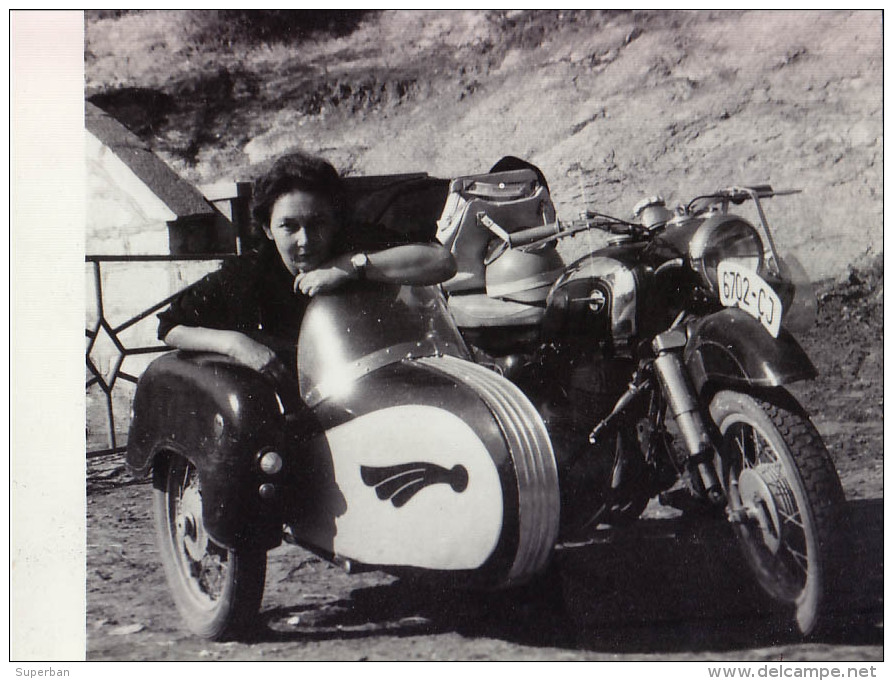 MOTO / MOTORCYCLE : MZ [ MOTORRADWERK ZSCHOPAU  ] - 2 PHOTOS / 2 PHOTOGRAPHS - SIZE : 9 X 12 CM ~ 1960 (q-103) - Motos