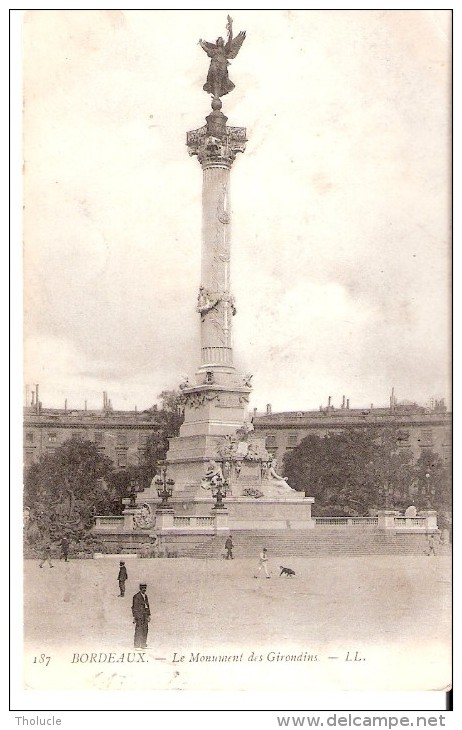 Bordeaux (Gironde)-+/-1905-Le Monument Des Girondins-exp. Vers Mesnil-eglise (cachet De Mesnil St. Blaise - Bordeaux