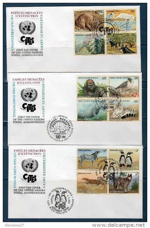 O.N.U 1993 -- Protezione Animali -- NY/ VIENNA / GINEVRA -- FDC - Gorilles