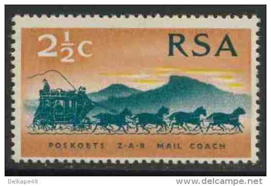 Zuid Afrika South Africa 1969 Mi 384 YT322 Sc357 ** Mail Coach / Postkutsche (1869) / Diligence / Postkoets - Stage-Coaches