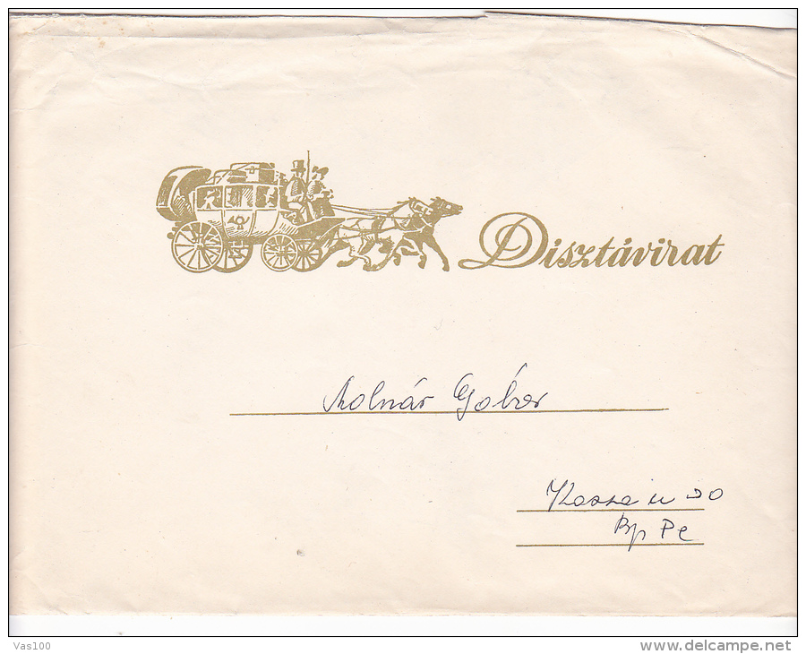 FLOWERS, ENVELOPED TELEGRAMME, VERY RARE, 1950, CODE DT 2021, SPECIAL ENVELOVE - Télégraphes