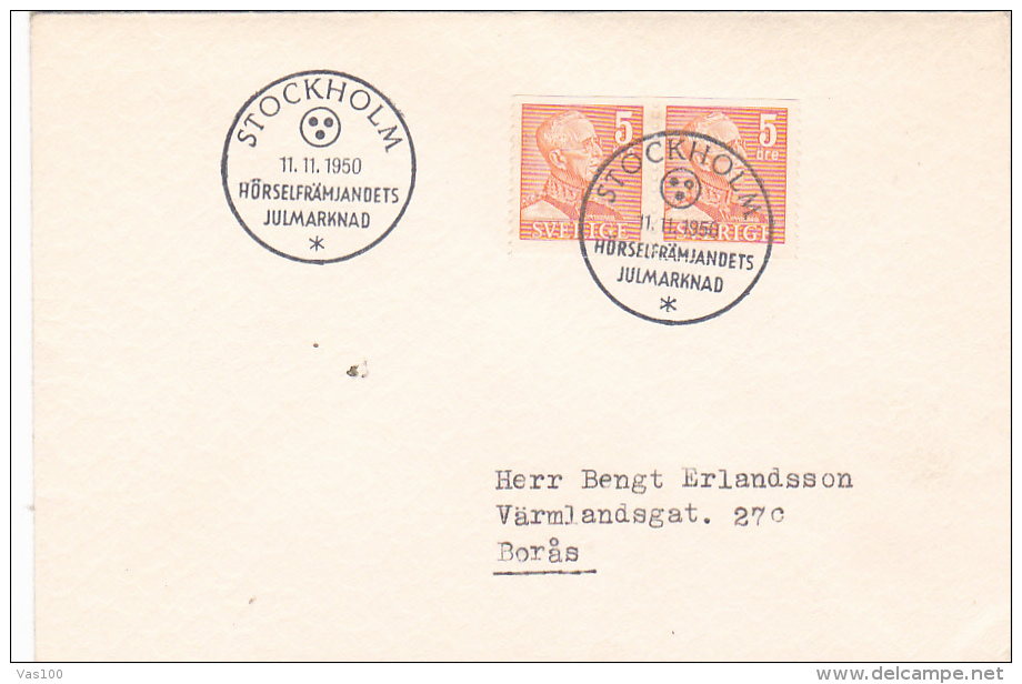 HORSELFFRAMJANDETS JULMARKNAD, STAMPS ON COVER, 1950, SWEDEN - Brieven En Documenten