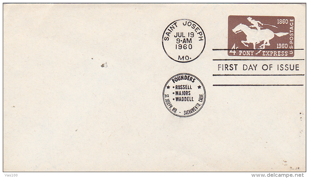 PONY EXPRES, UNITED STATES POSTAGE, REGISTER ON COVER, 1960 - 1941-60