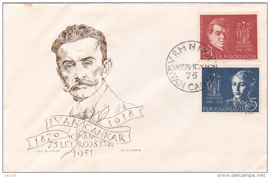 IVAN CANKAR, STAMPS ON COVER, 1975 - Covers & Documents