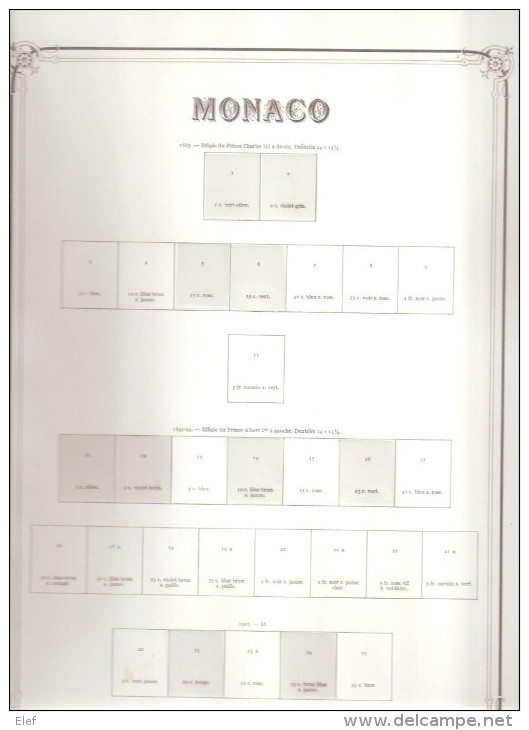 MONACO 1885 / 1966, Jeu De 54 Pages / Feuilles YVERT Poste + PA PREO, BF Etc, SUPERBE ! A SAISIR !!!!!! - Fogli Prestampati