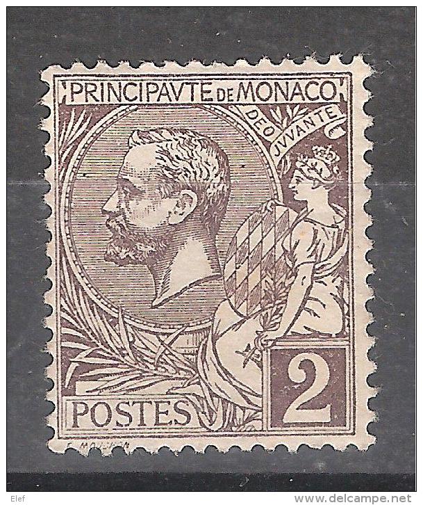 MONACO, 1891, Yvert N° 12, Prince Albert 1 Er, 2 C Violet Brun , Neuf *, TB - Neufs