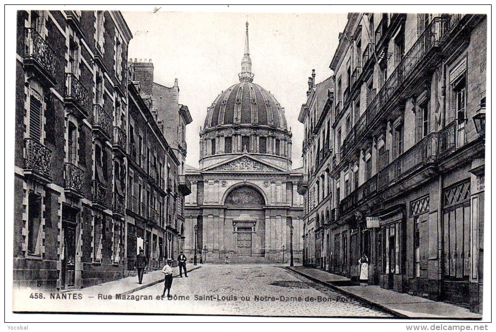 CP, 44, NANTES, Rue Mazagran Et Dôme Saint-Louis Ou Notre-Dame-de-bon-port, Vierge, Ed : F. Chapeau - Nantes