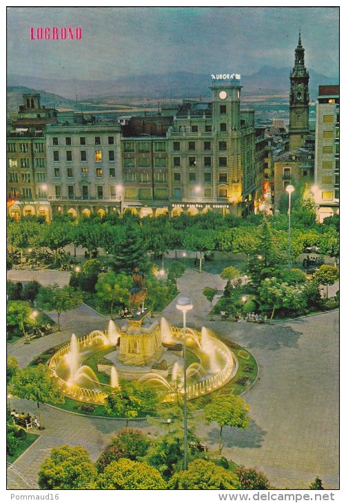 CPM Logrono Fontaine Lumineuse De La Promenade - La Rioja (Logrono)