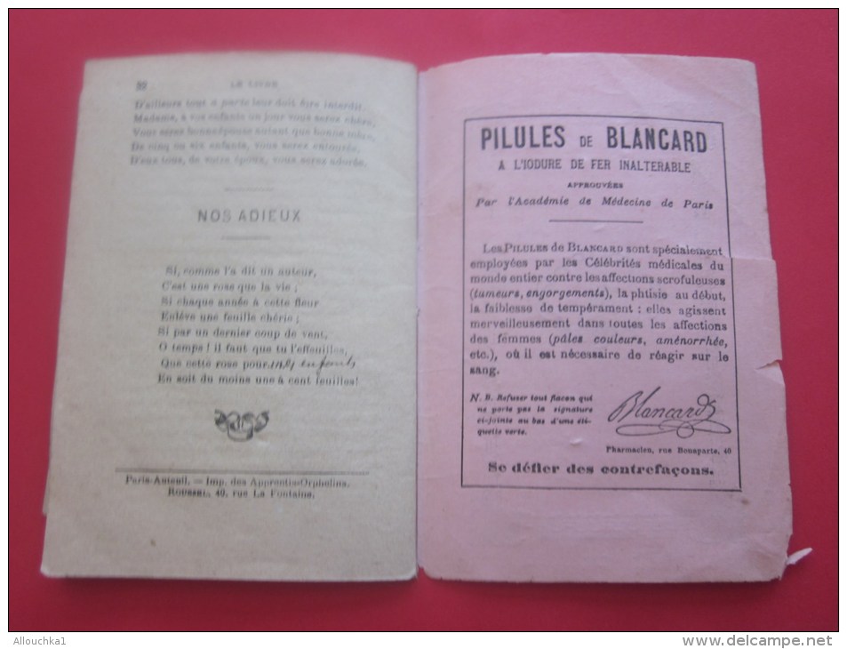 Rare livret de mariage le bonheur du foyer conseil précieux donné au couple de 1901 + icône religieuse+ publicités