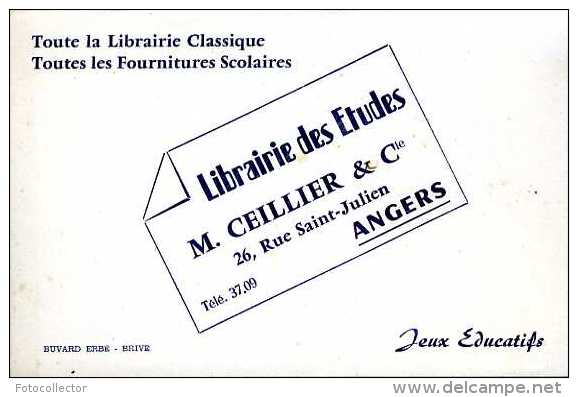 Buvard Librairie Ceillier Et Cie 26 R St Julien Angers (49) - Papeterie