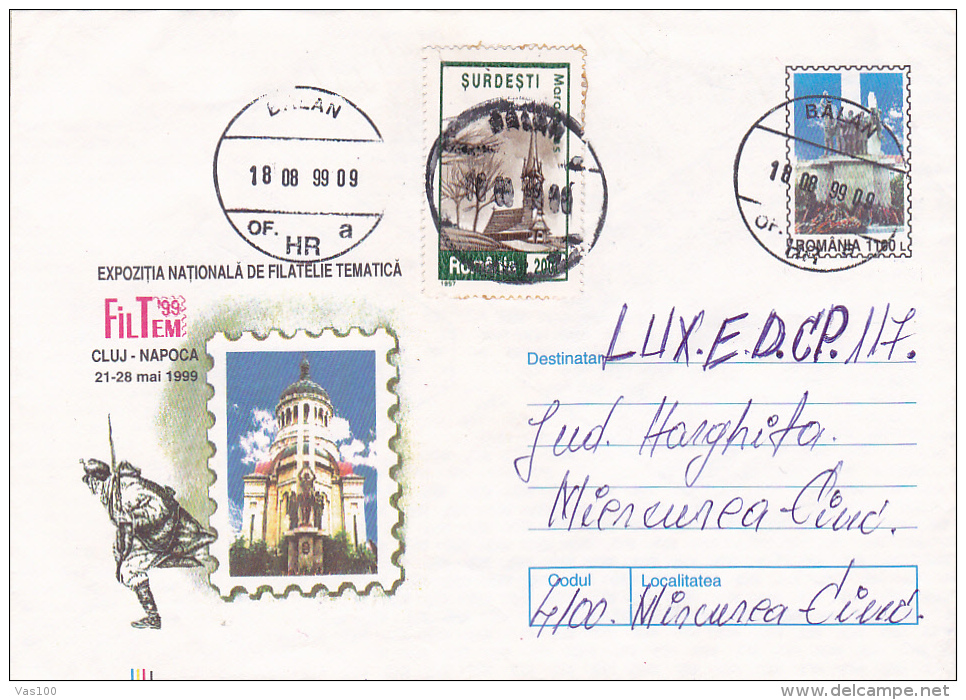 THE NATIONAL PHILATELIC EXHIBITION CLUJ- NAPOCA 1999,  POSTAL STAIONERY, ROMANIA - Lettres & Documents