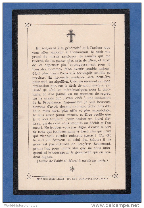 Carte Ancienne De Décés - Abbé Moral - Né à BAN De LAVELINE , Décédé à TOULA ( Russie ) - Institut Catholique De Paris - Décès