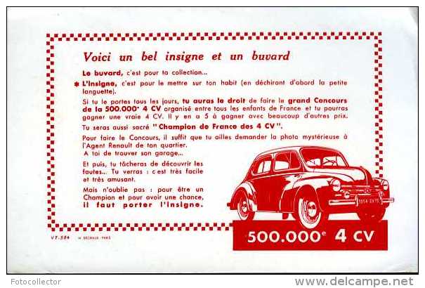 Buvard Automobile Renault 4cv - Automotive