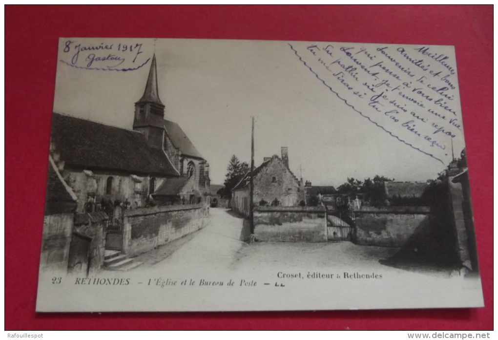 C P Rethondes L'eglise Et Le Bureau De Poste - Rethondes