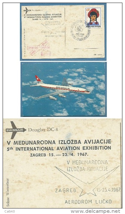 AEREO DOUGLES DC-8 SWISSAIR - ZAGABRIA - ZAGREB - ANNULLI SPECIALI MANIFESTAZIONI POSTA AEREA - 1946-....: Moderne