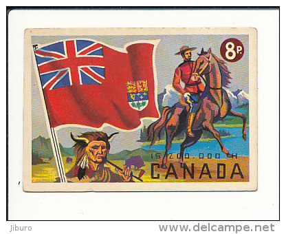 Image Chromo Flag Drapeau Canada / Indien Bison Calumet / Police Montée  / IM 126/23 - Autres & Non Classés
